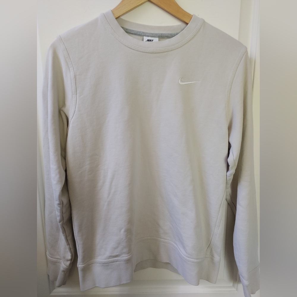 Nike Off-White/Chalk Grey Crewneck Cotton Sweatshirt ~ Size S